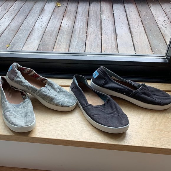 TOMs shoes, charcoal grey and light grey, size 7.5   Make an offer! - Picture 1 of 8